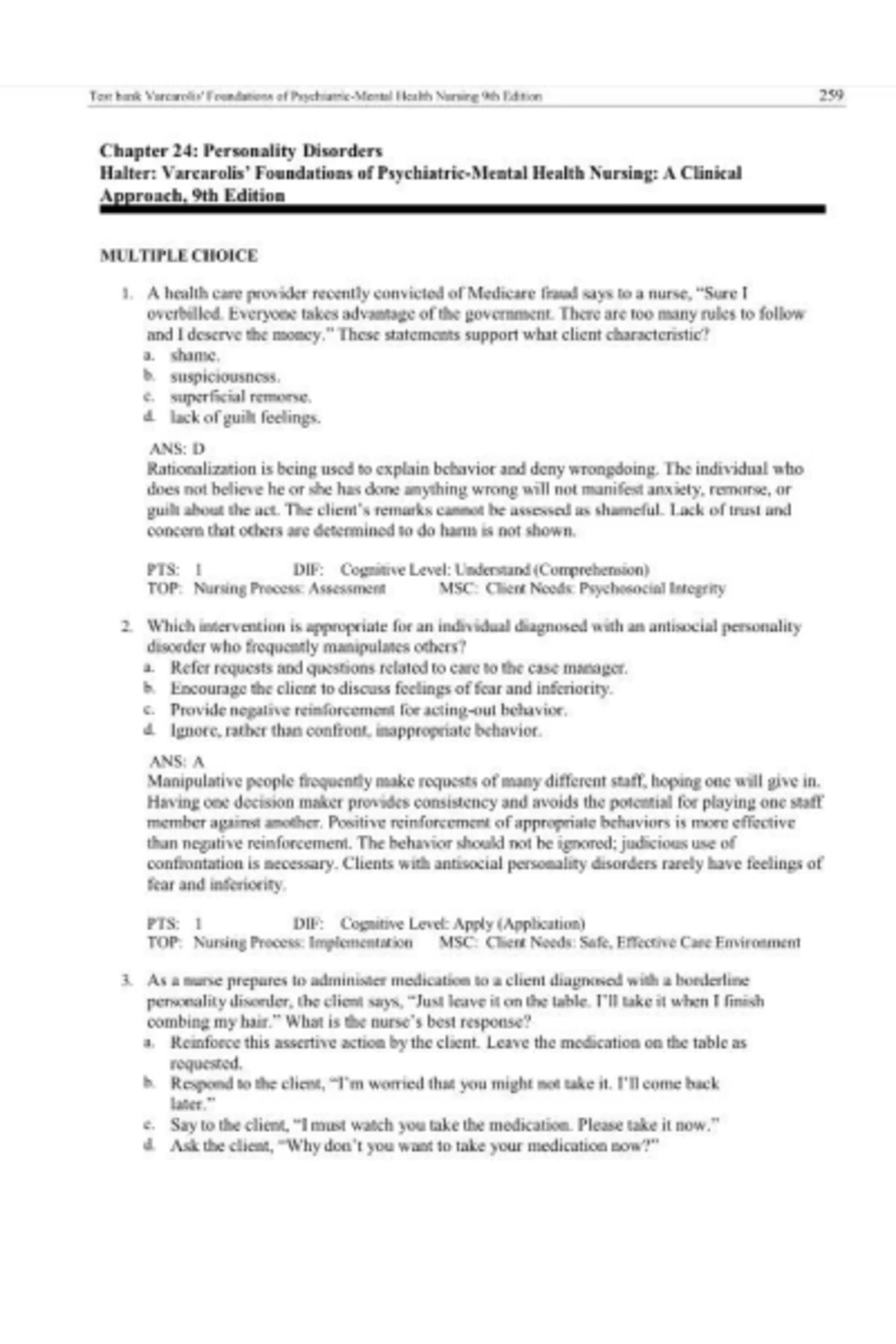 Test Bank: Foundations of Health Nursing 9th Edition - Chapter 13 ...