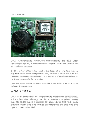 HW(U2) - Motherboard components Bus standards Power Supply BIOS ...