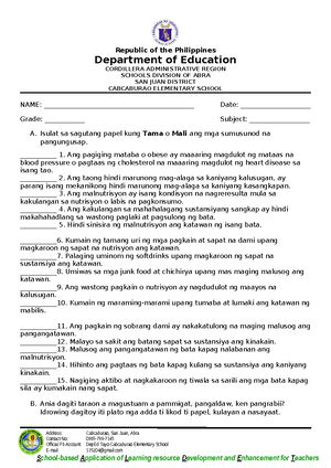 School Forms Checking Report - Report Code: SFCR1 Annex 1a SCHOOL FORMS ...