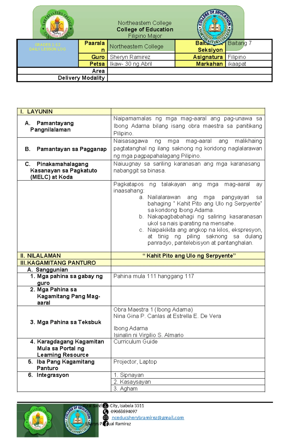 DAILY LESSON PLAN FOR GRADE 9 FILIPINO (WEEK 27) - DEPED ORDER NO. 42 ...