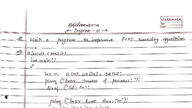 OS LAB FILE - Practical Material on Scheduling Algorithms - Studocu