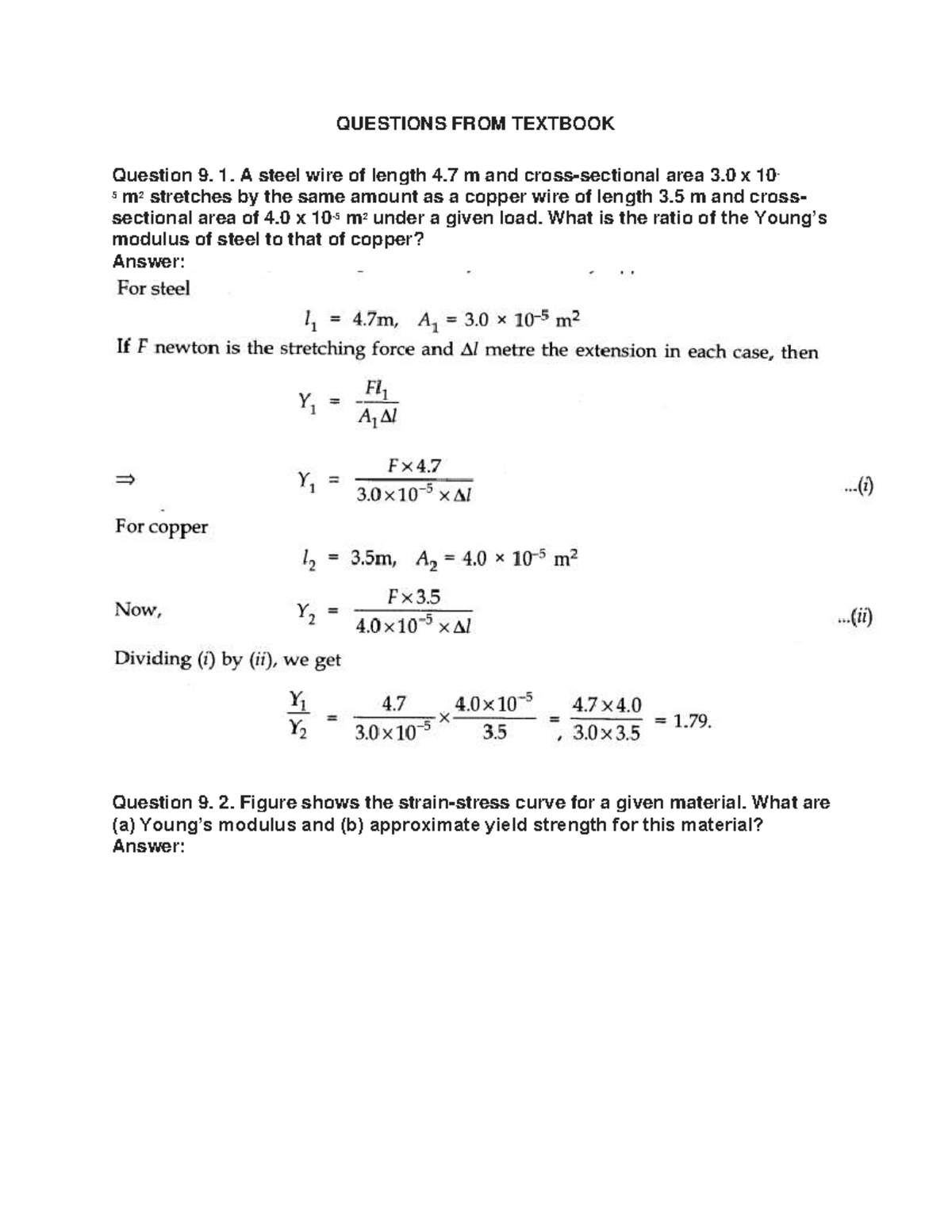 Solids: Questions and Answers on Material Properties and Mechanics ...