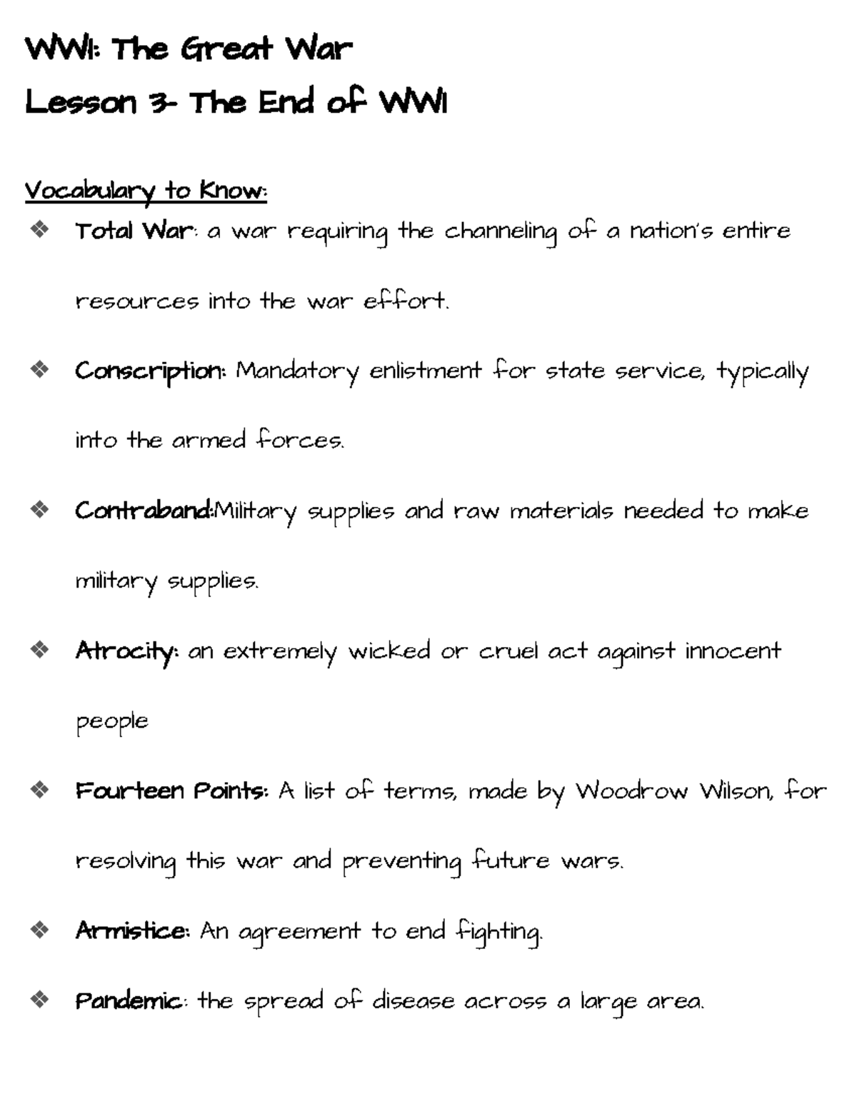 Copy of End of WWI - .... - WWI: The Great War Lesson 3- The End of WWI ...