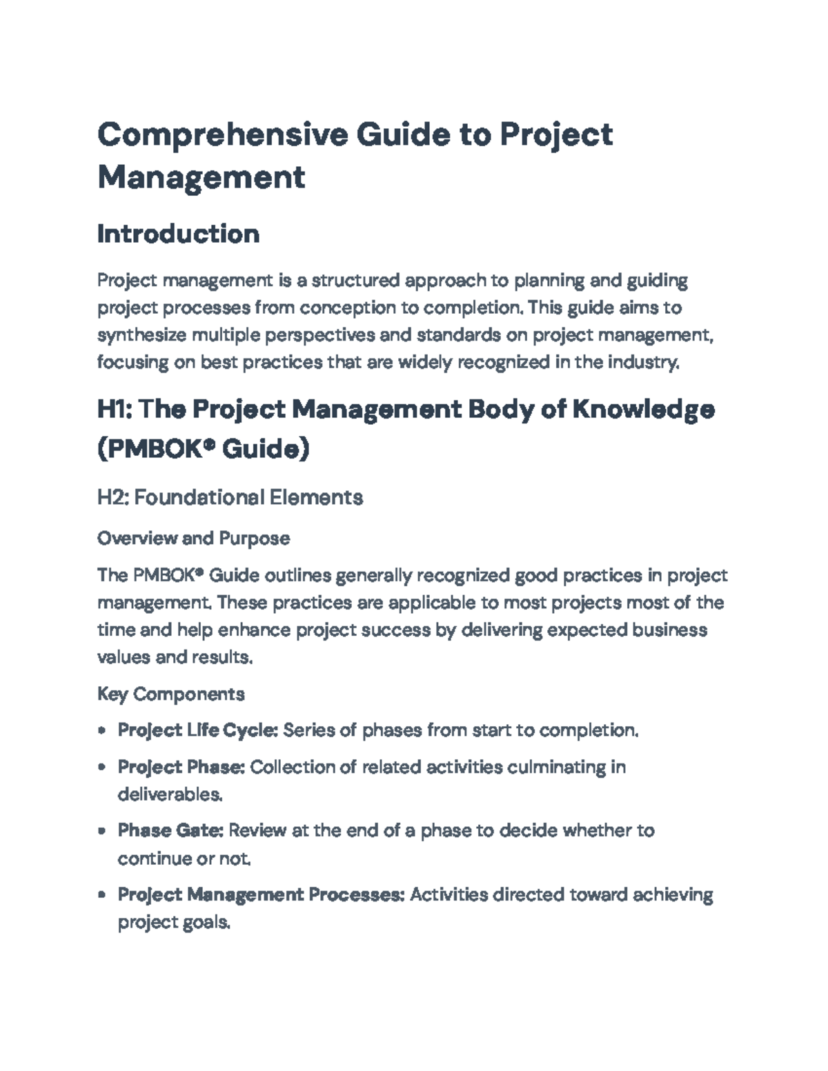 Comprehensive PM Guide: Best Practices & Standards (PMBOK® Approach ...
