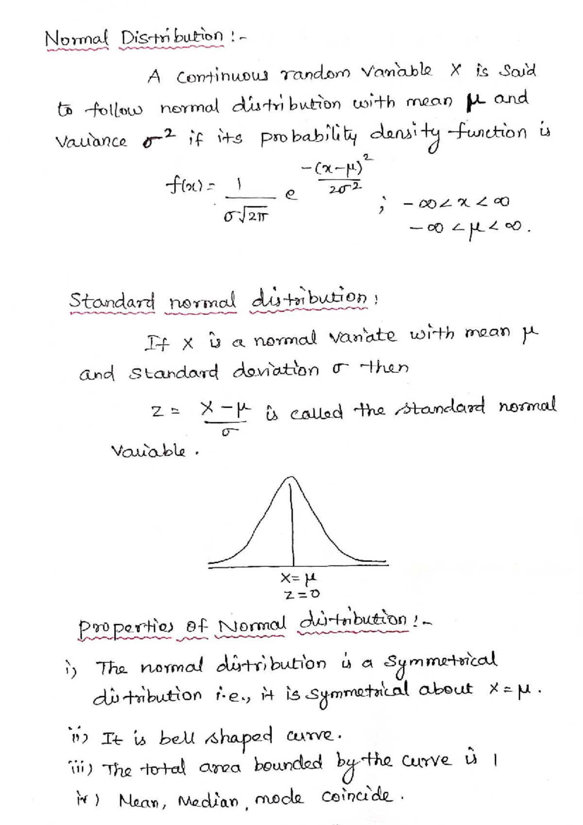 Normal Distribution - Practice Notes for Statistics (STAT 101) - Studocu