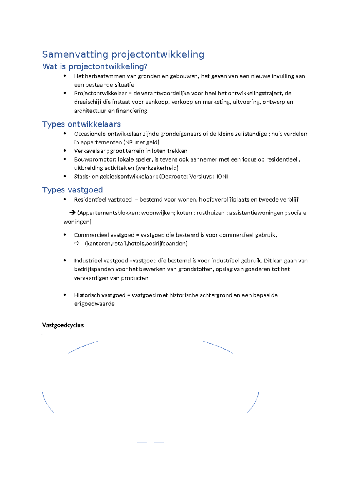 Samenvatting Projectontwikkeling - Dit kan gaan van bedrijfspanden voor ...
