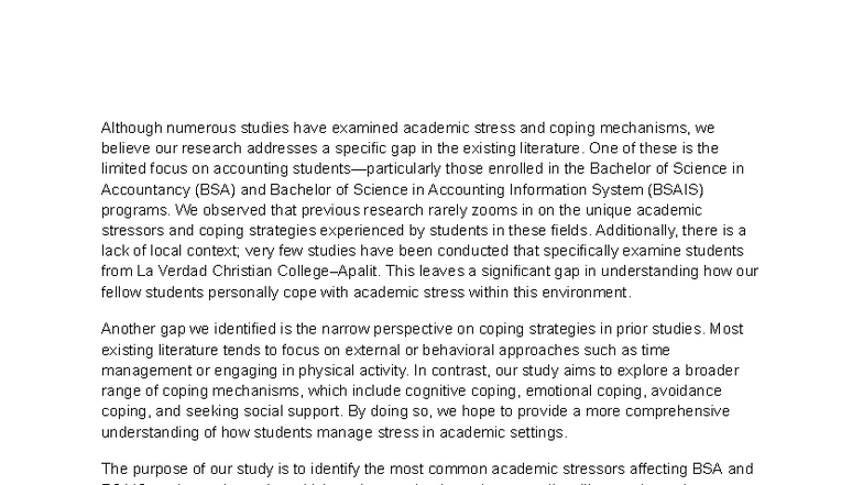 BSA/BSAIS Academic Stress & Coping Mechanisms: Mock Defense Script ...