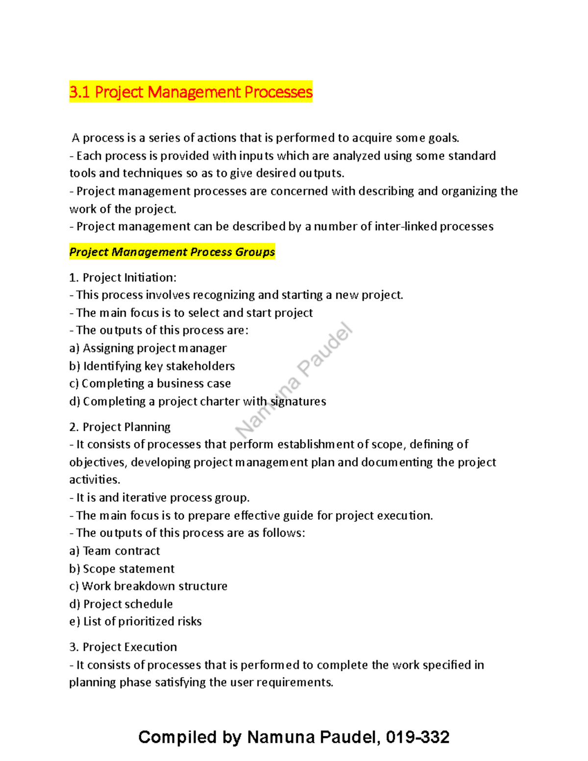 Chapter 3: ICT Project Management Processes - Pokhara University ...