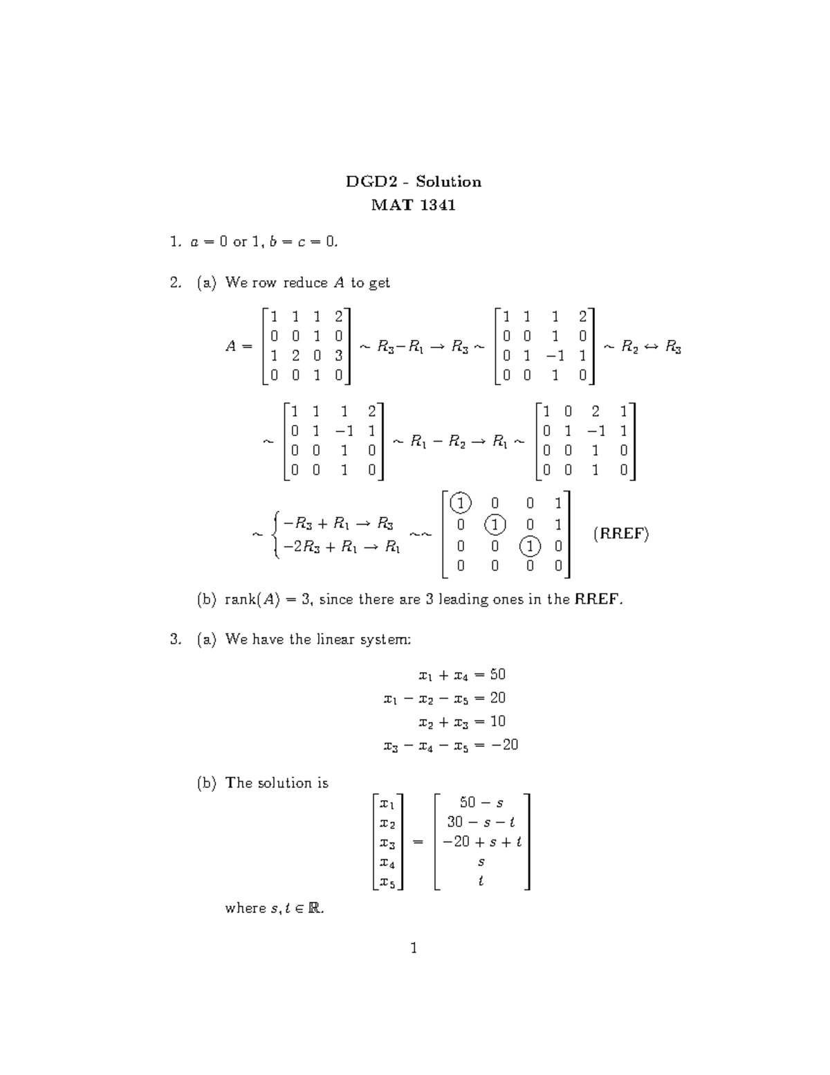 DGD2 Sol - DGD 2 solutions for linear algebra - DGD2 - Solution MAT ...