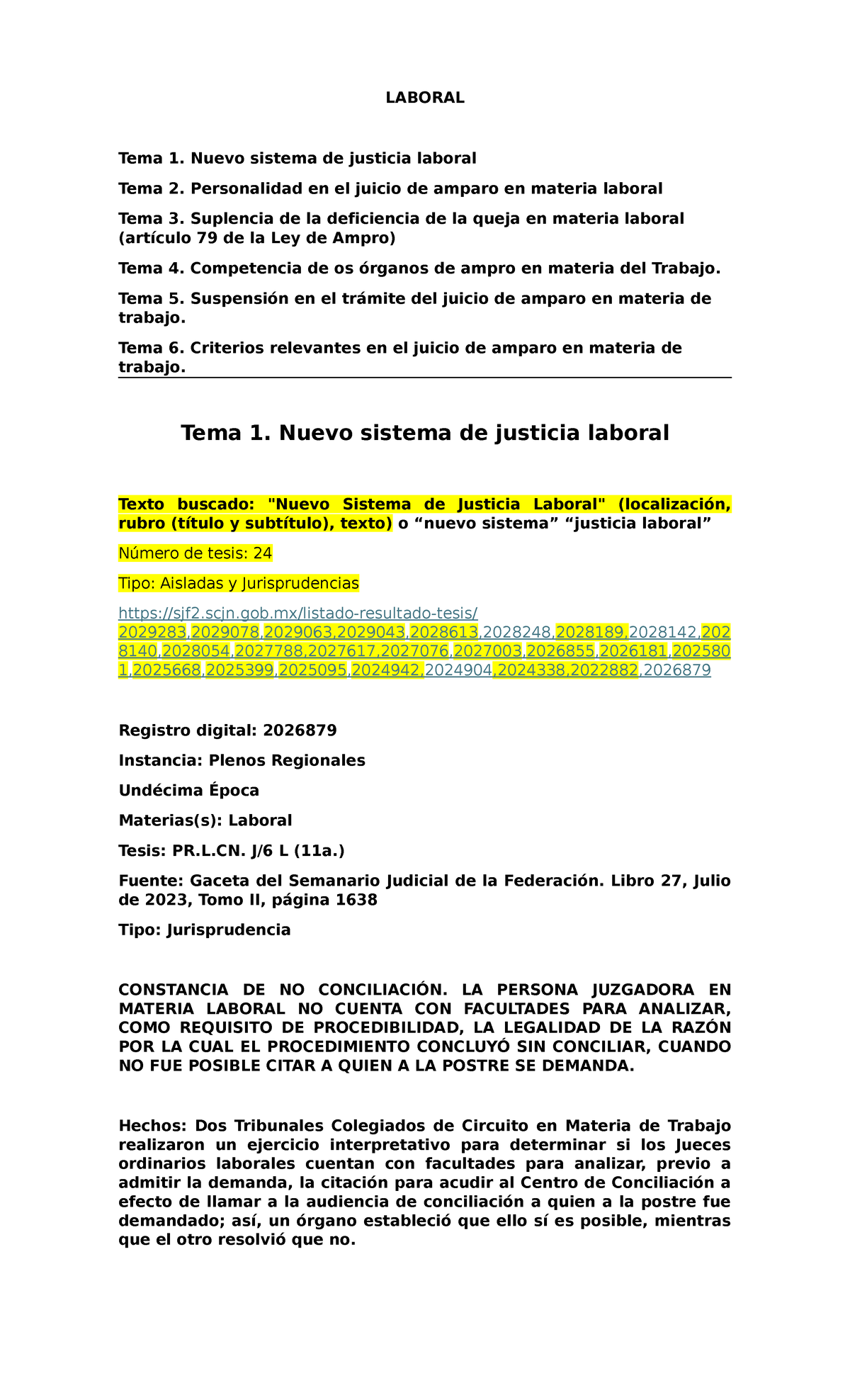 LABORAL Tesis y Criterios sobre el Nuevo Sistema de Justicia Laboral ...