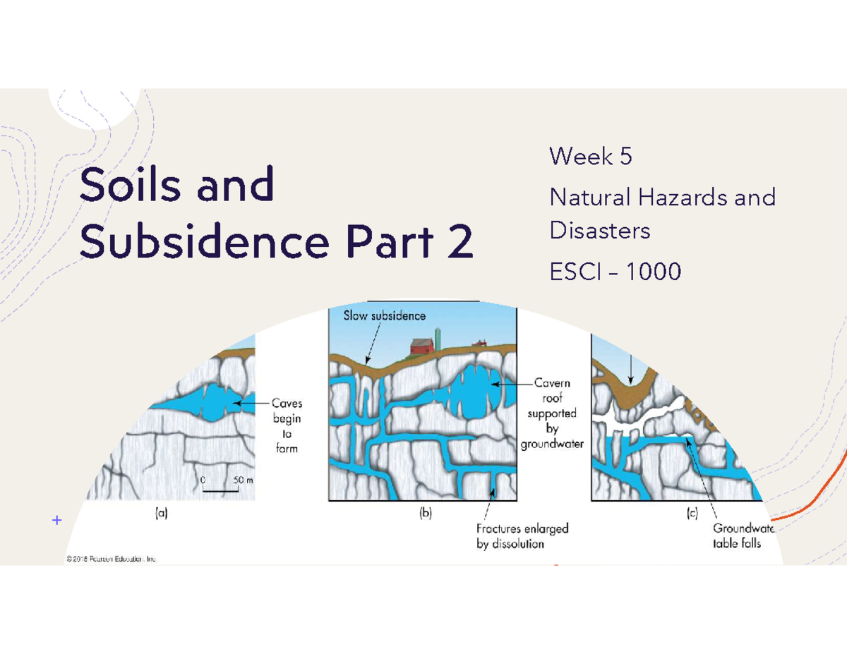 Soils and Subsidence Part 2: Natural Hazards & Disasters (ESCI) - Studocu