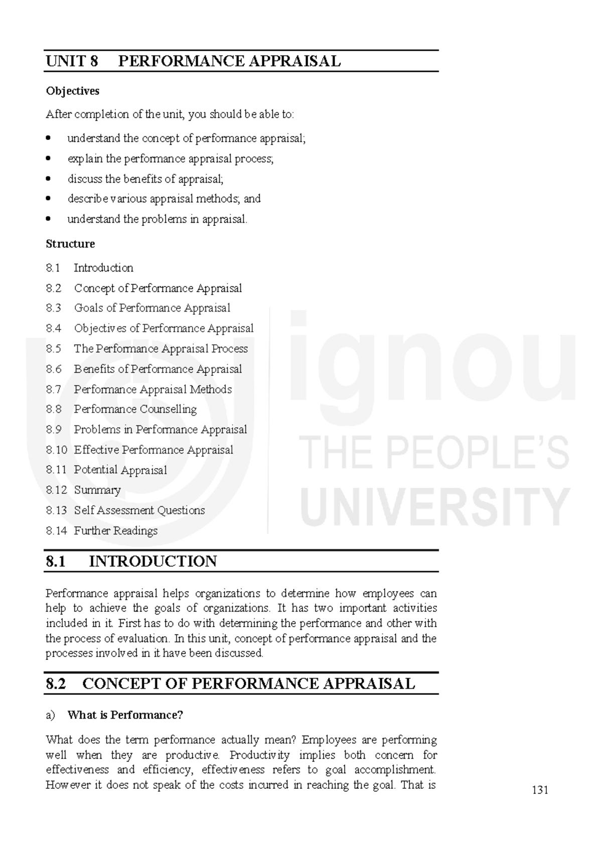 Unit 8: Performance Appraisal - Concepts, Methods, and Challenges - Studocu