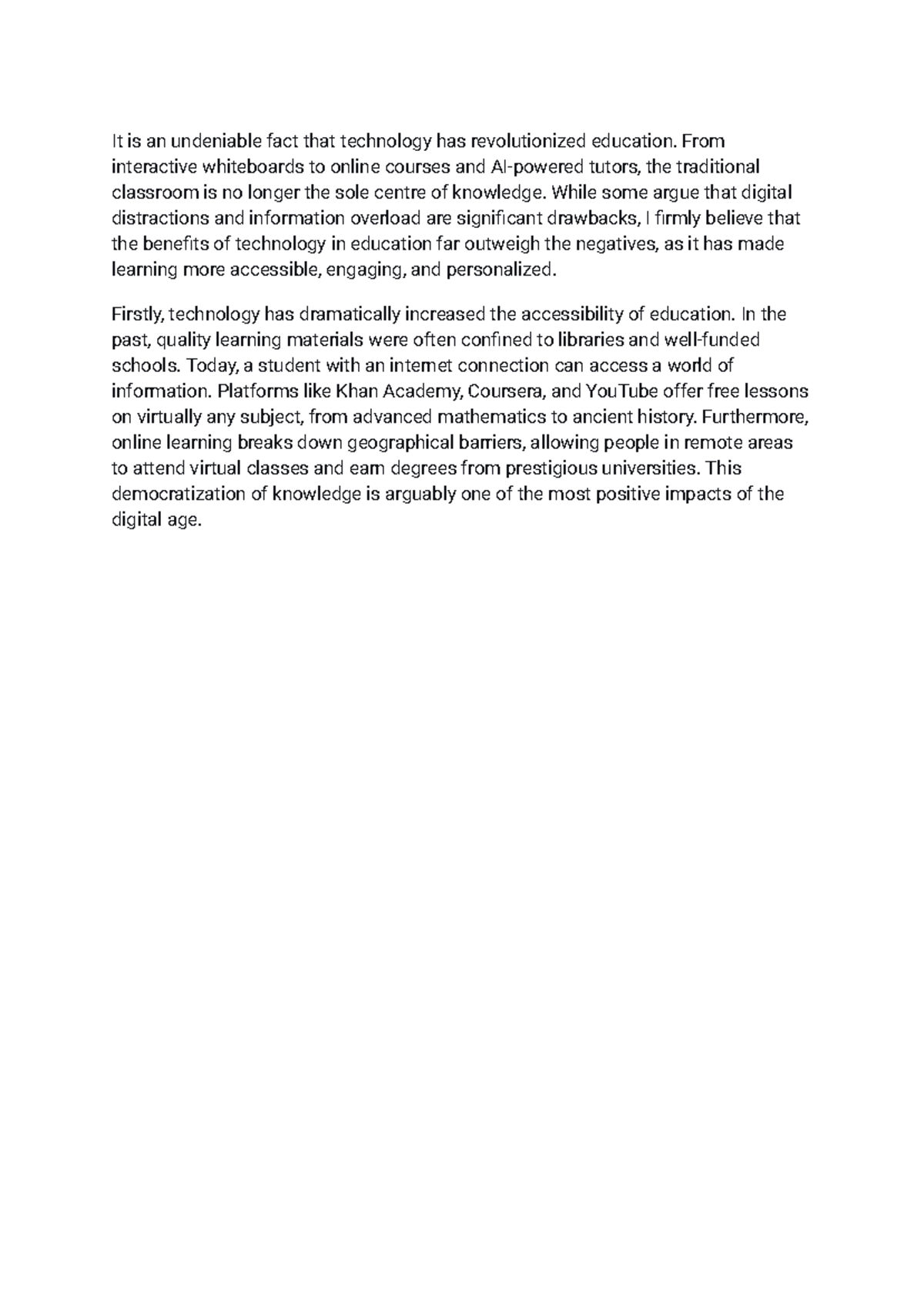 The Impact of Technology on Education: A Comprehensive Analysis - Studocu