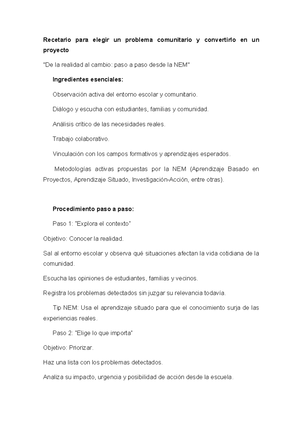 RUBB960625 QA2-12: Guía para Proyectos Comunitarios en Educación - Studocu