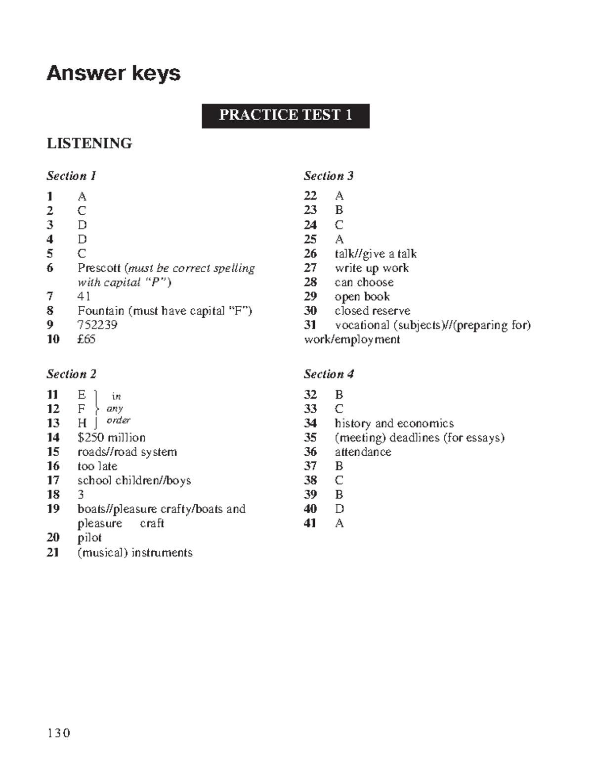 Cambridge IELTS 1 Practice Test Answer Keys And Strategies Studocu