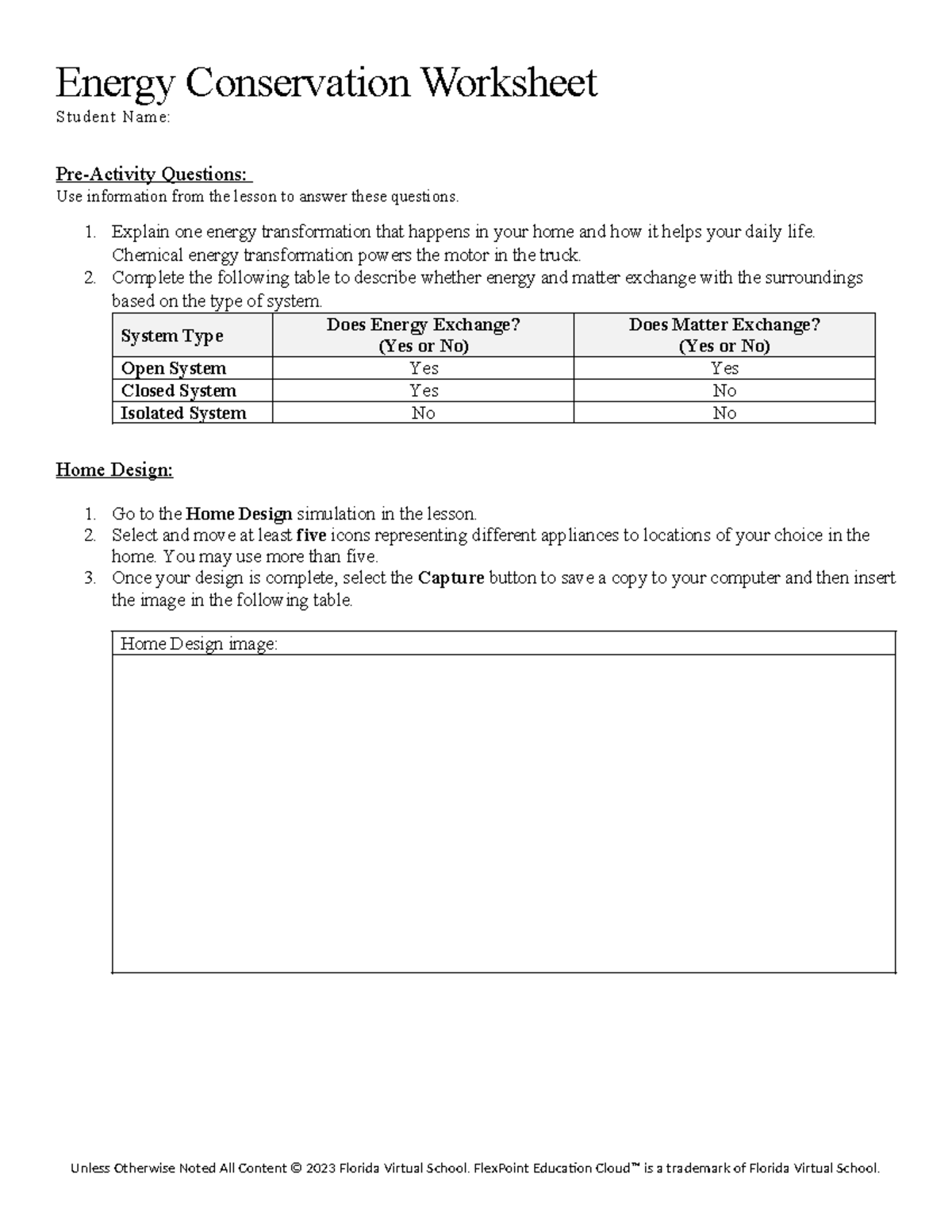 Energy Conservation Worksheet (Course Code: 06 05) - Studocu