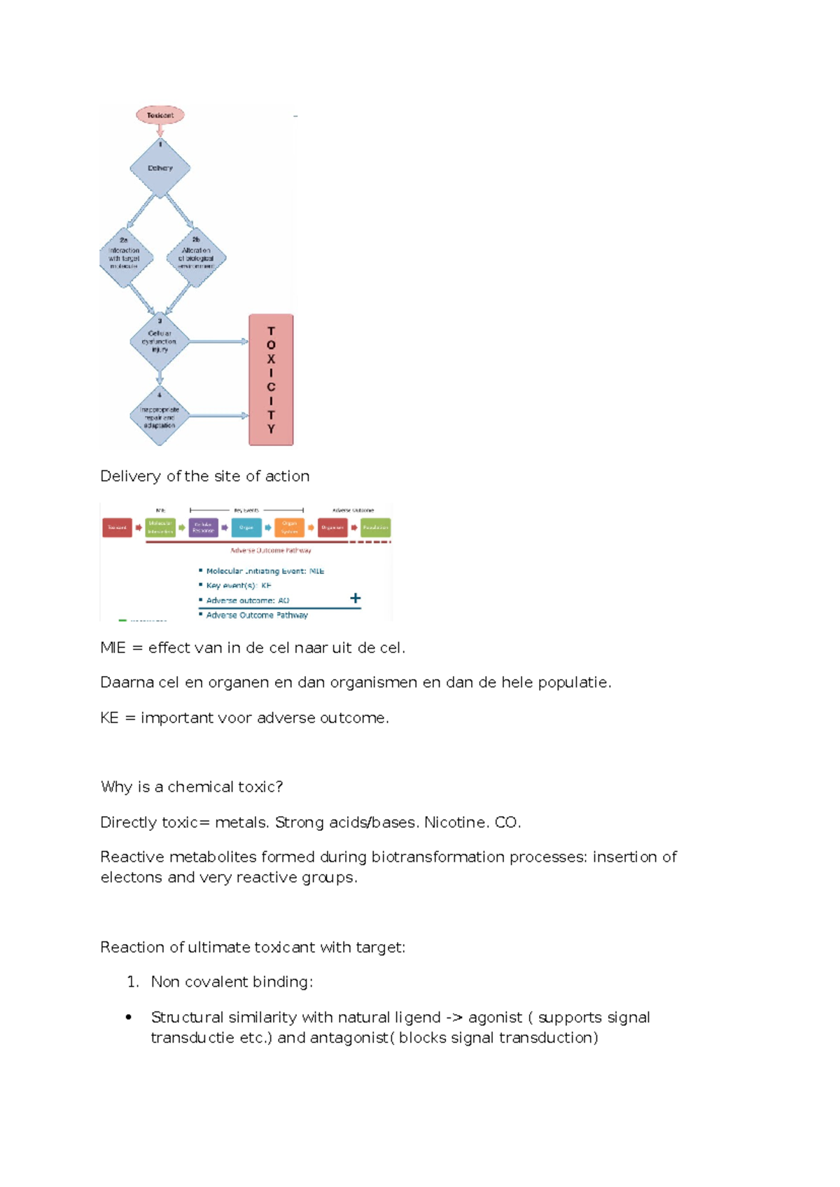 Aantekeningen College 2 TOX: Toxicologie en Chemische Interacties ...