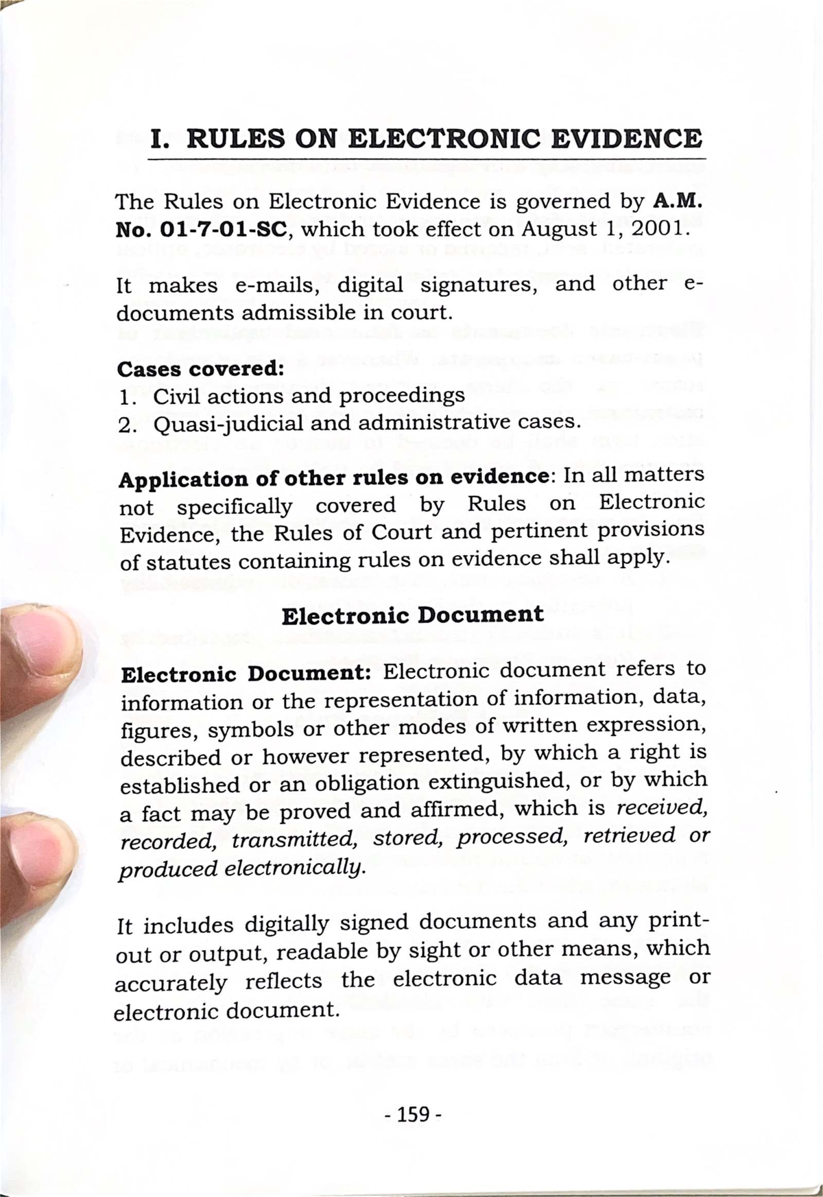I. Rules on Electronic Evidence: Admissibility and Authentication - Studocu