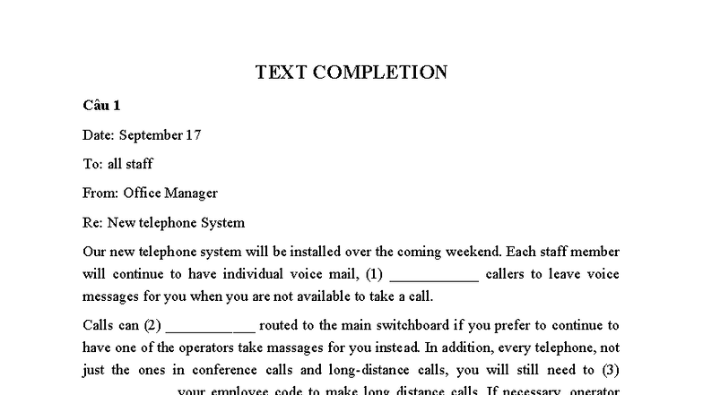 TEXT COMPLETION - d19 Exam Preparation Notes - Studocu