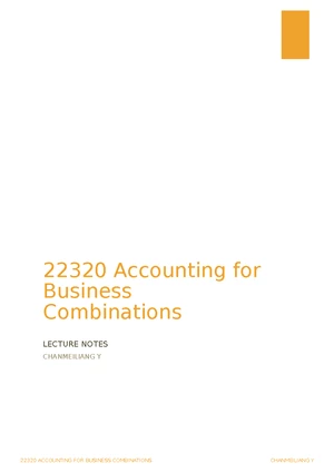 Intro to Consolidation - Accounting for Business Combinations ...