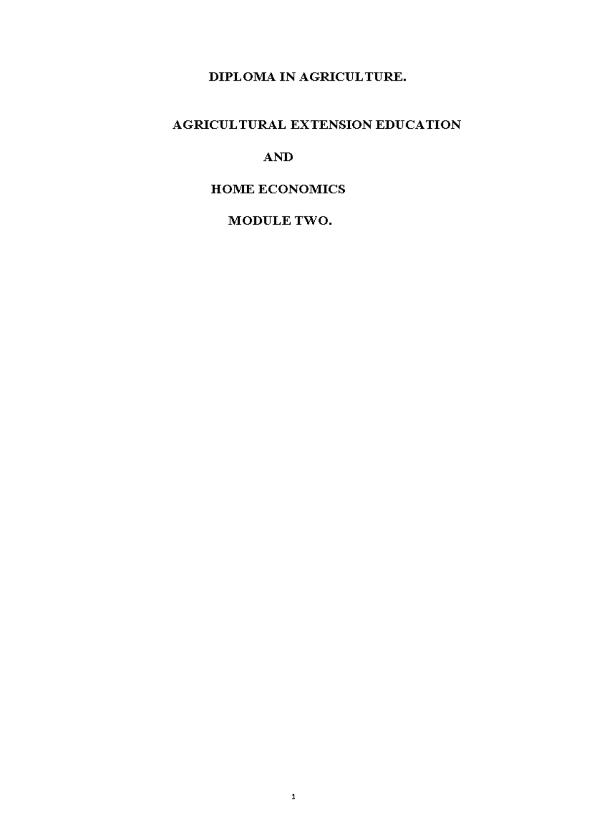 Agricultural Education Extension SOC 101: Module 1 Notes Analysis - Studocu