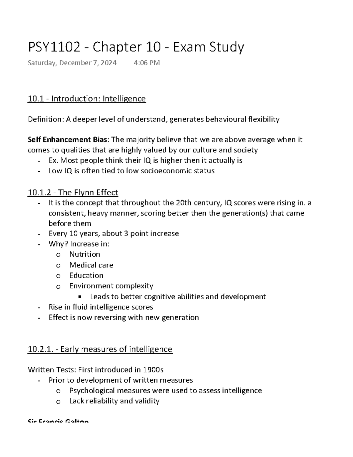 PSY1102 - Chapter 10 - Exam Study - 10 - Introduction: Intelligence ...