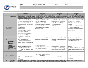 Dlp statistics and probability - INSTRUCTIONAL PLAN IN STATISTICS AND ...