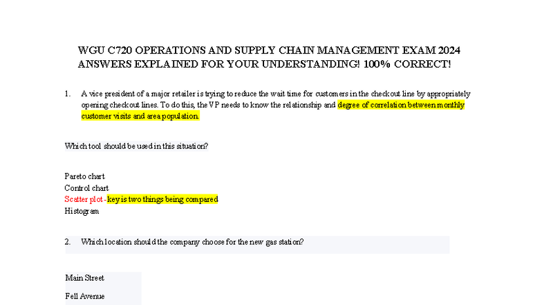 Supply Chain Management Test Questions And Answers