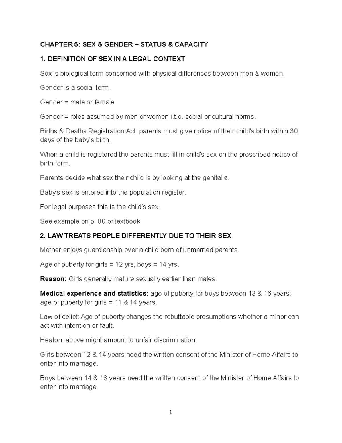 Chapter 5 - Gender & Sex: Legal Concepts and Implications (Lecture ...