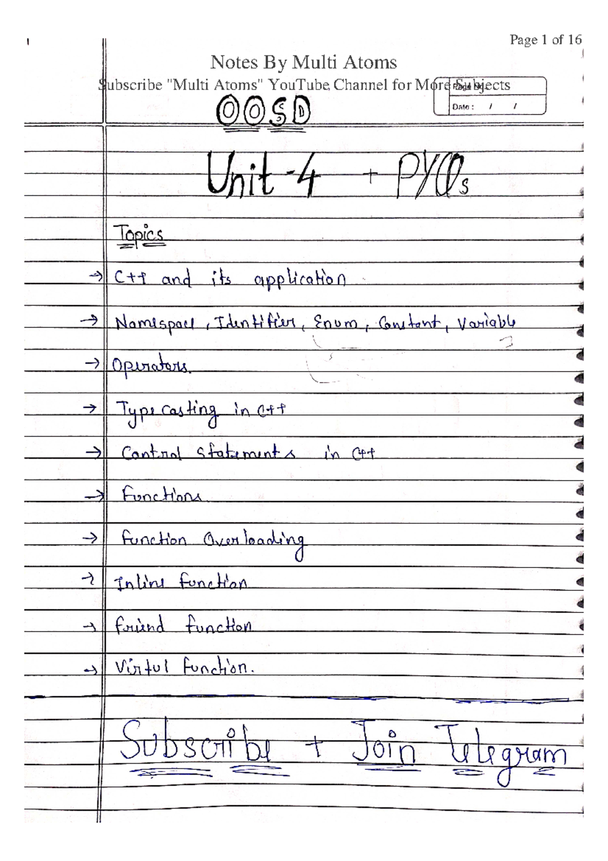 OOSD Unit 4: Comprehensive Notes by Multiatoms - Studocu