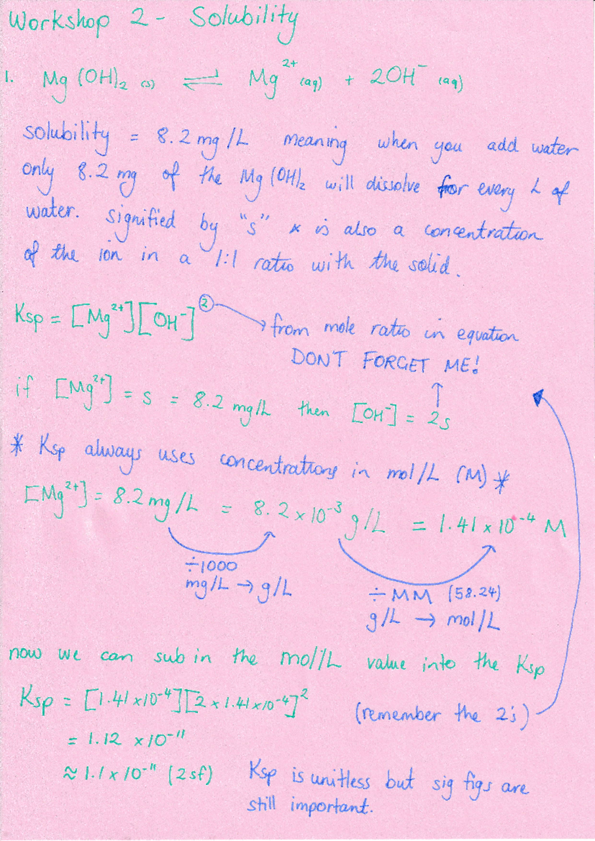 Workshop 2 - Solubility solutions - Workshop Z I r bOH- ror) memry utvn ...