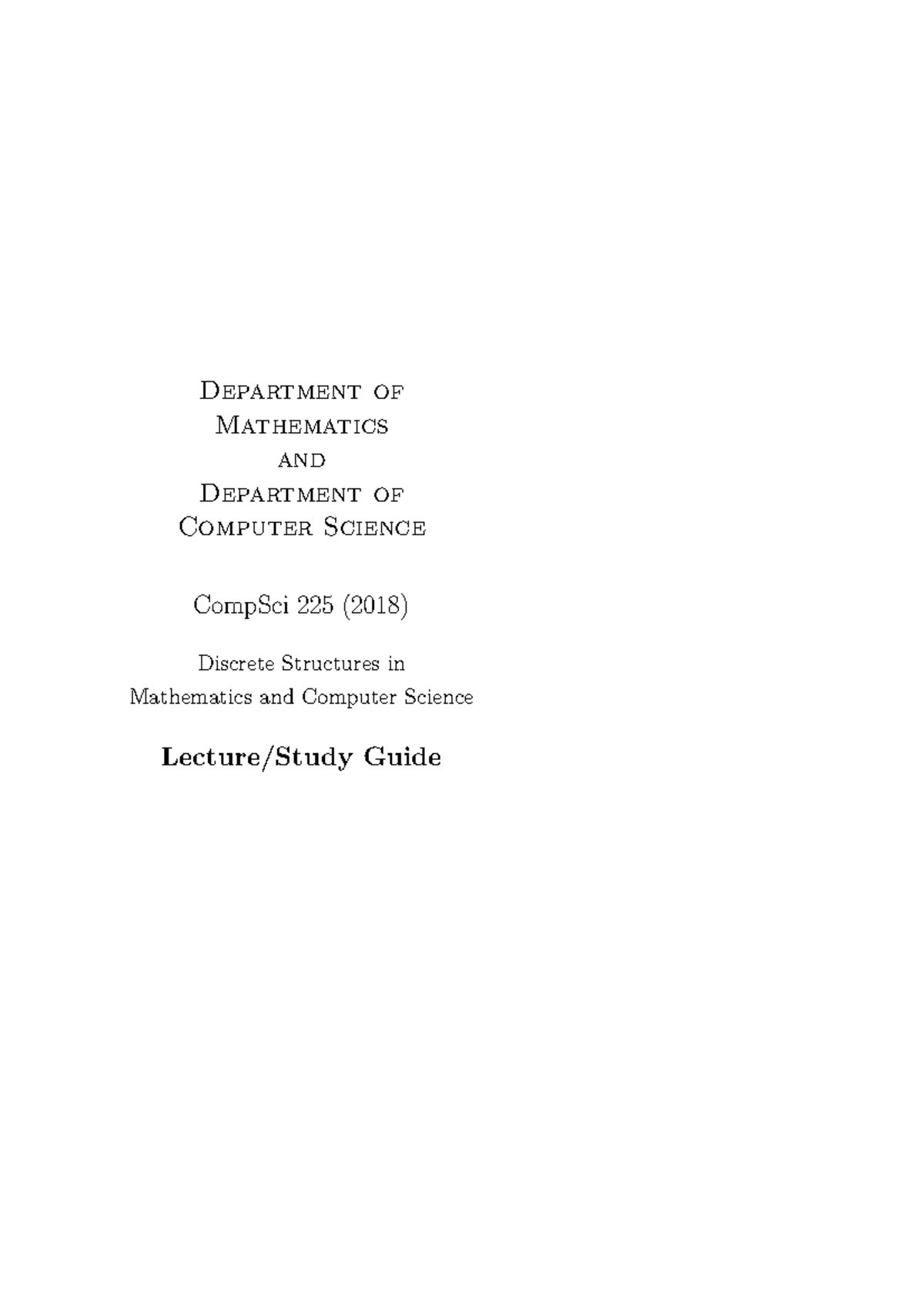 CompSci 225 S2 2018 Discrete Structures Lecture/Study Guide - Studocu