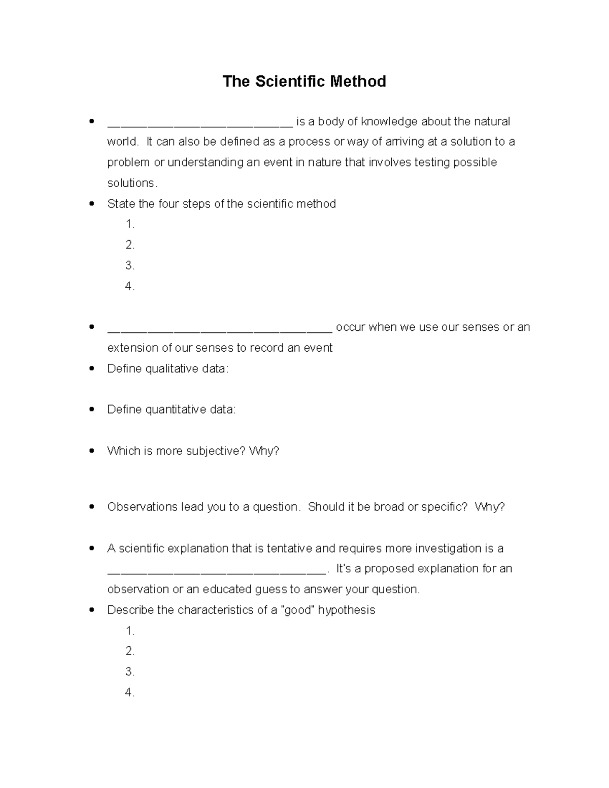 Scientific Method Overview and Key Concepts for Science 101 - Studocu