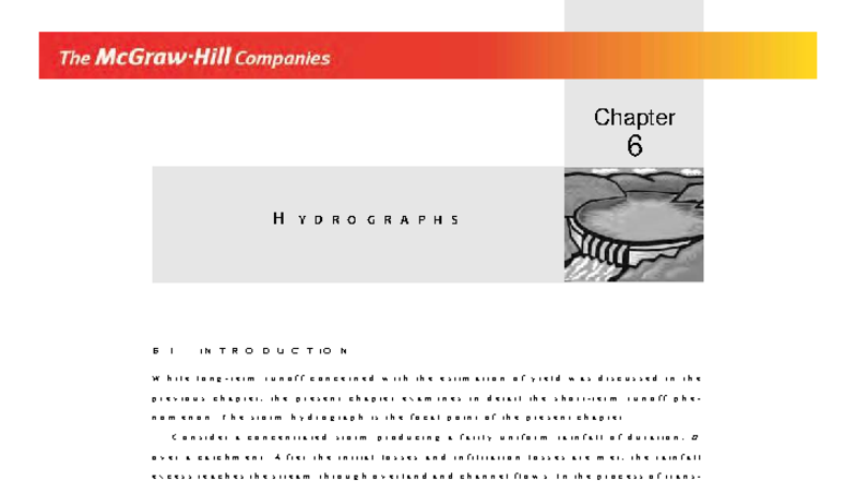 Chapter 6: Flood Hydrographs and Their Characteristics (ENG 196) - Studocu