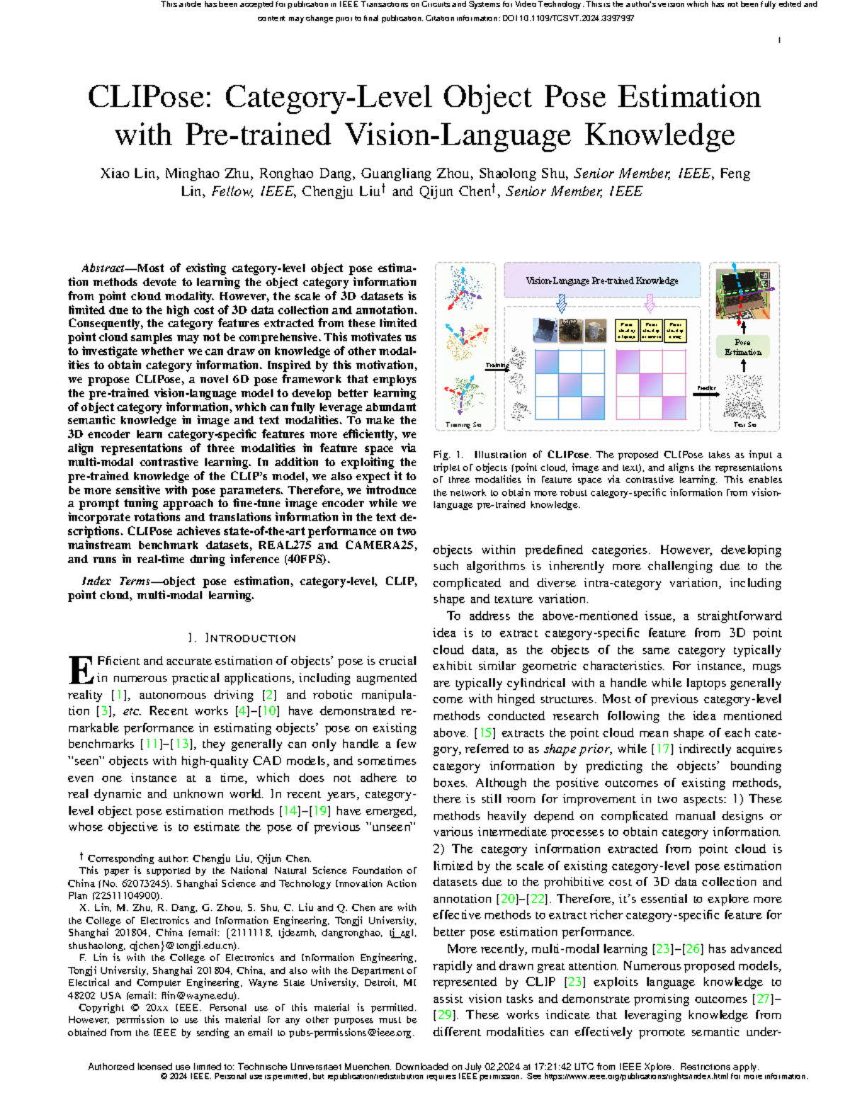 CLIPose: Category-Level 6D Object Pose Estimation via Vision-Language ...