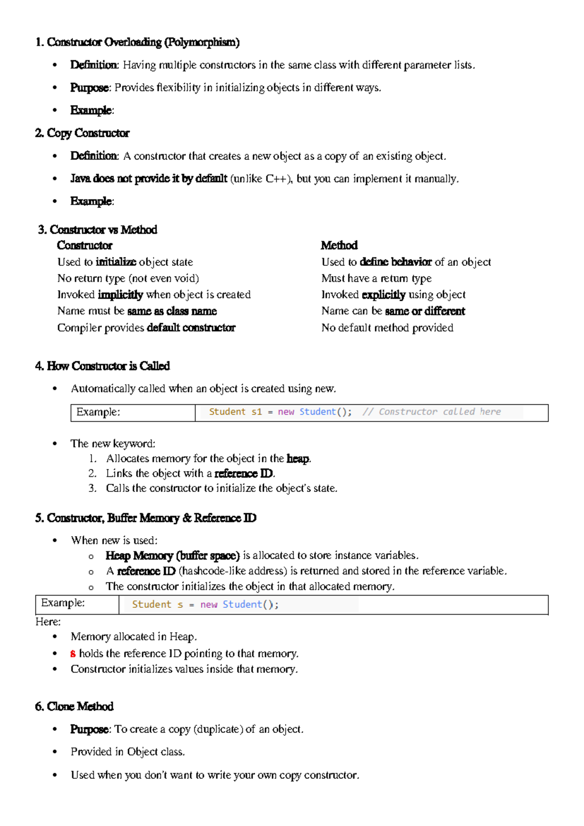 CS101: Constructor Overloading & Copy Constructor Overview - Studocu