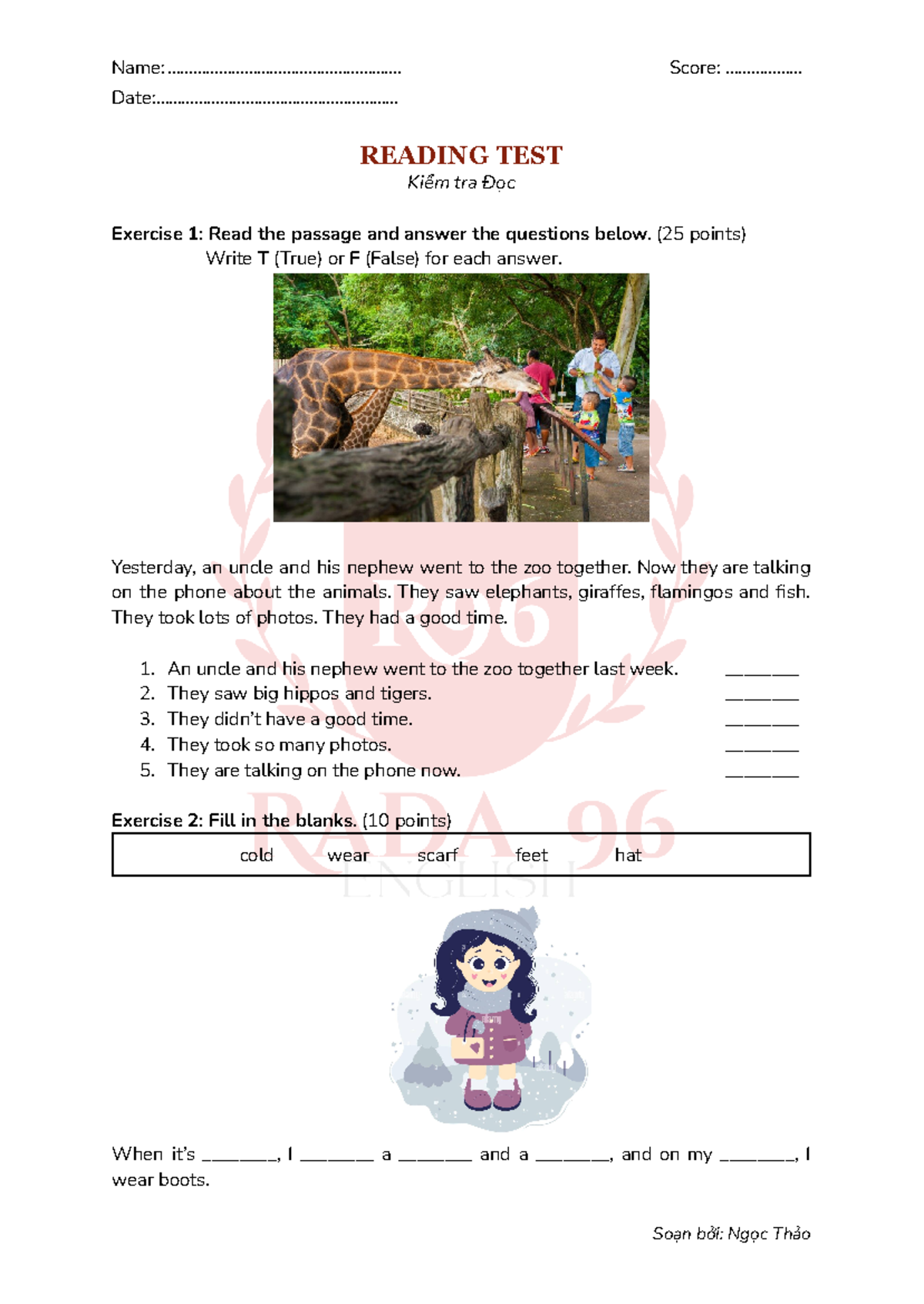 Reading TEST - Assignment (Kiểm tra Đọc) - Studocu