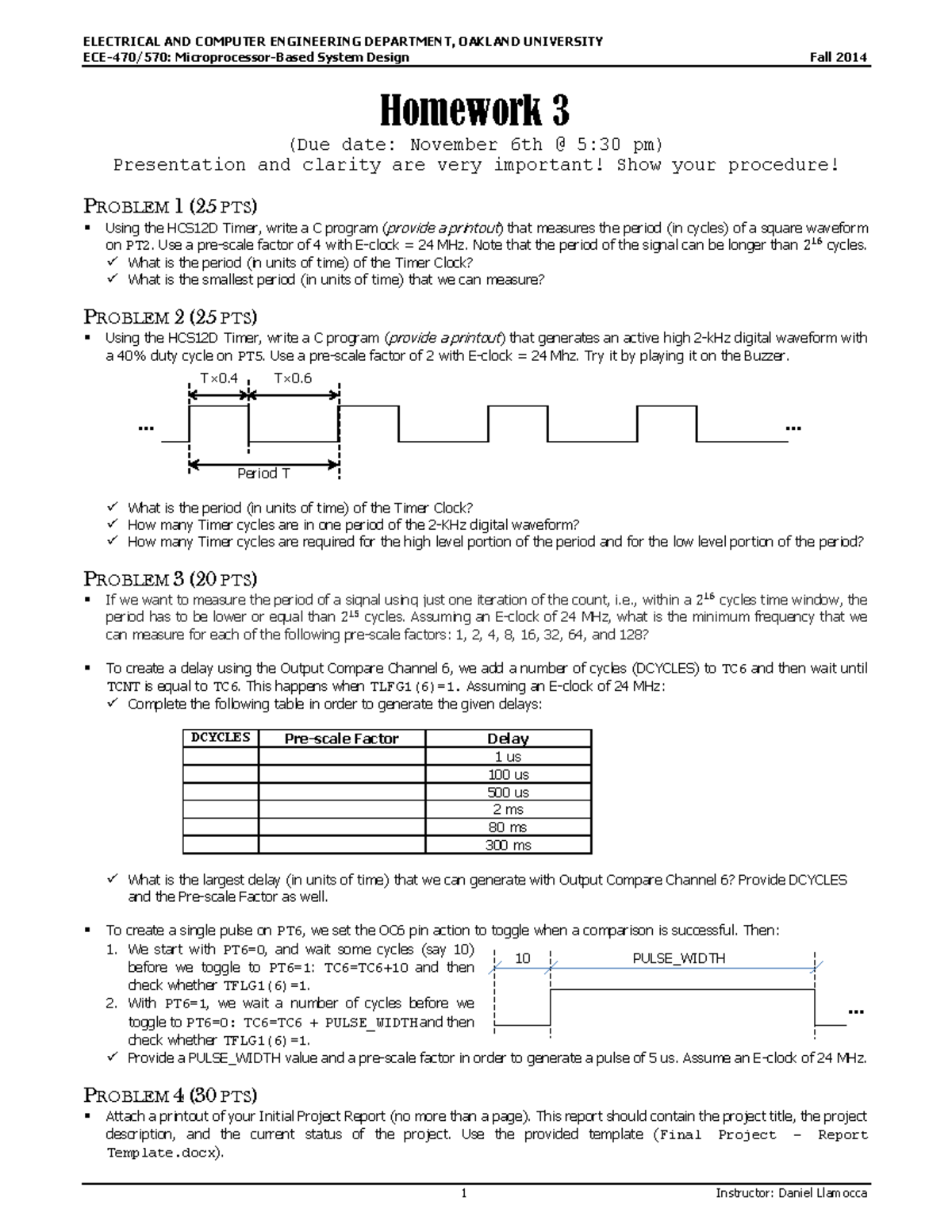 HW3, q + a - Homework assignment 3 - ECE-470/570: Microprocessor-Based ...