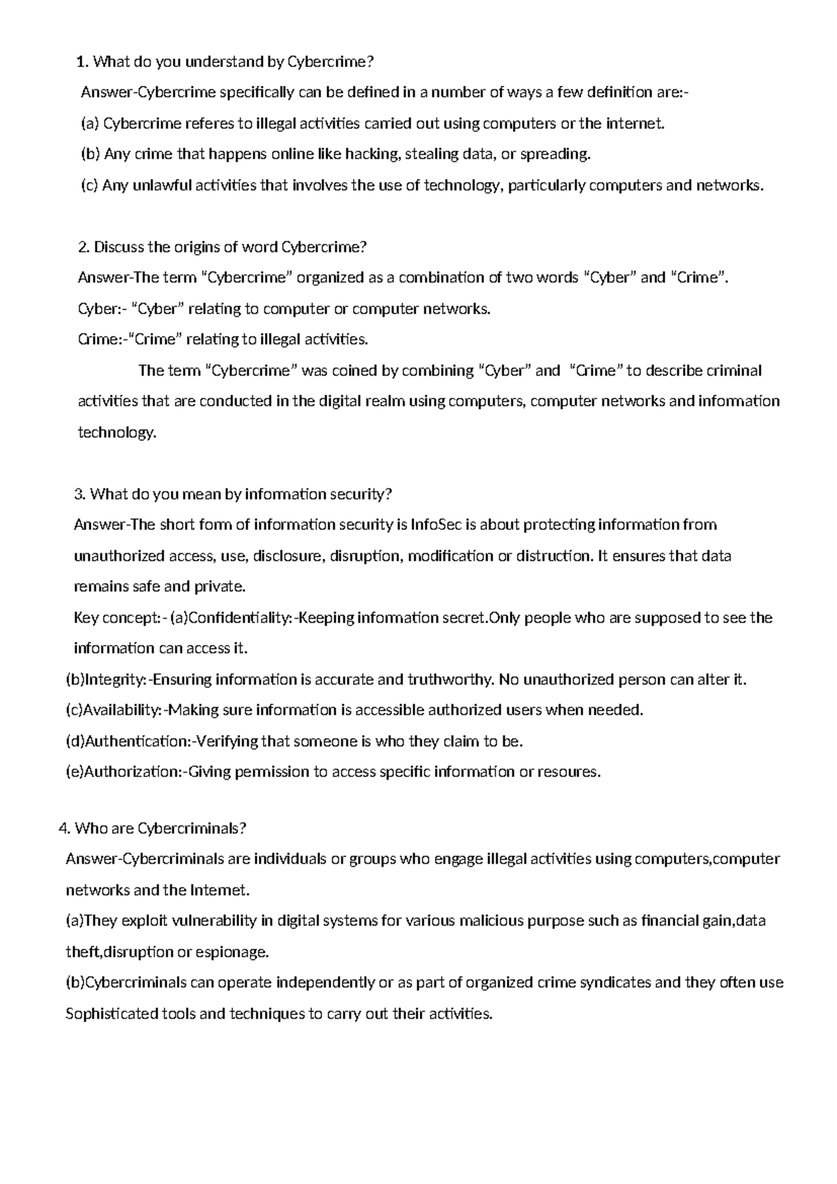 Cyber Security (CS101): Understanding Cybercrime and InfoSec - Studocu
