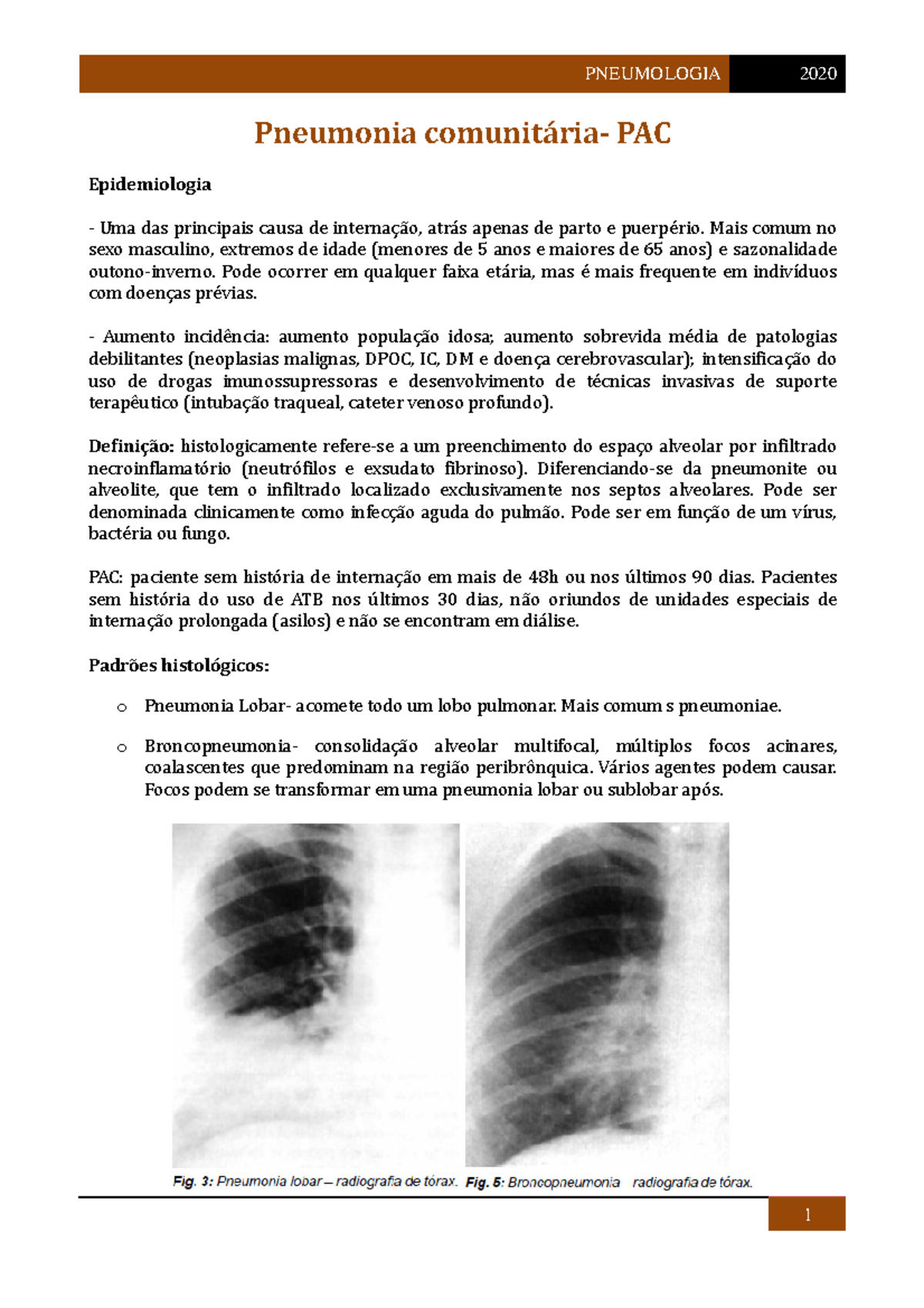 Pneumonia Adquirida na Comunidade- PAC - Pneumonia comunitária- PAC ...