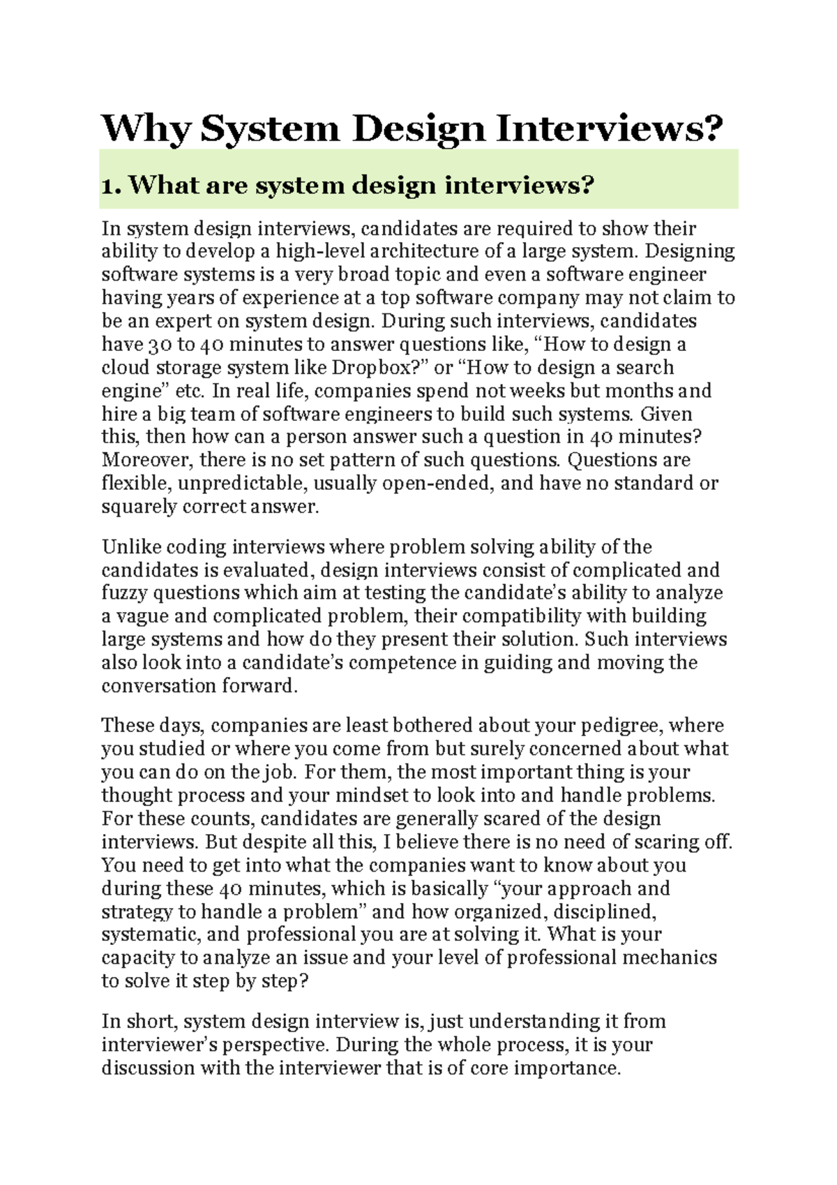 Educative - system design - Why System Design Interviews? 1. What are ...