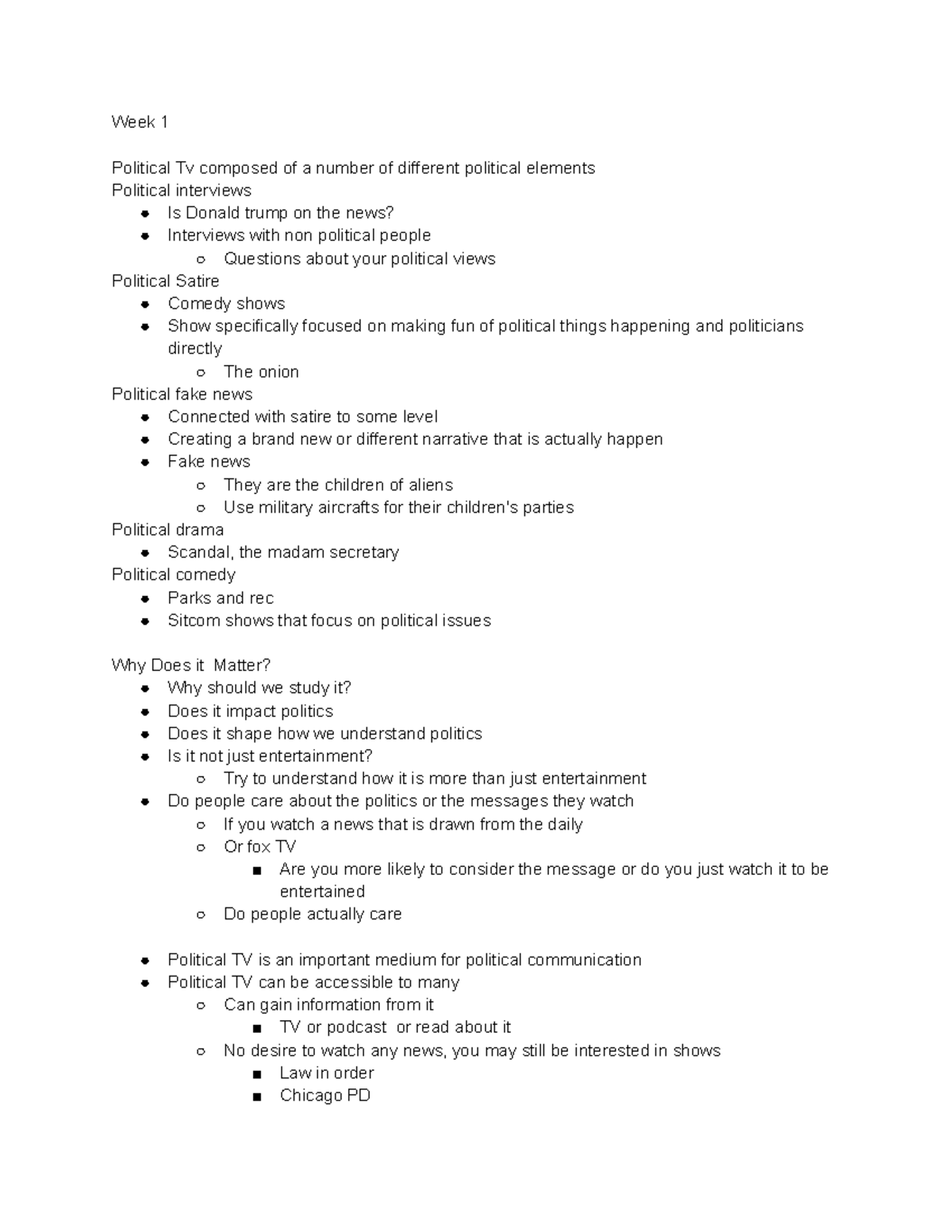 2144 Lecture Notes: Understanding Political TV and Its Impact - Studocu