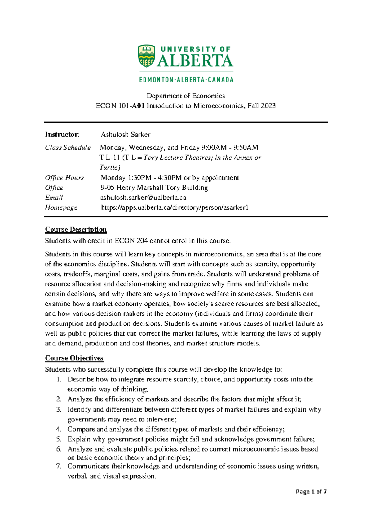 2023 Fall ECON 101 Introduction to Microeconomics Lecture Notes - Studocu