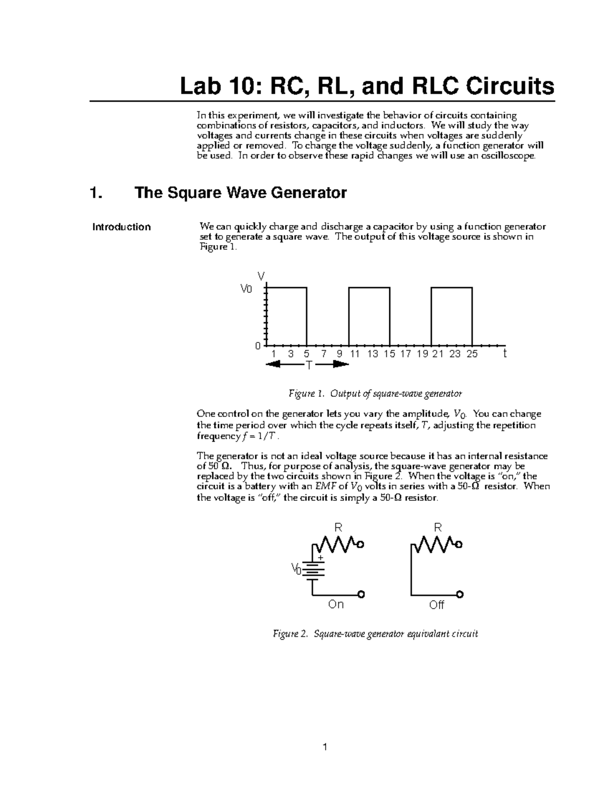 RC, RL, and RLC Circuits Lab 10 - Experiment & Analysis - Studocu