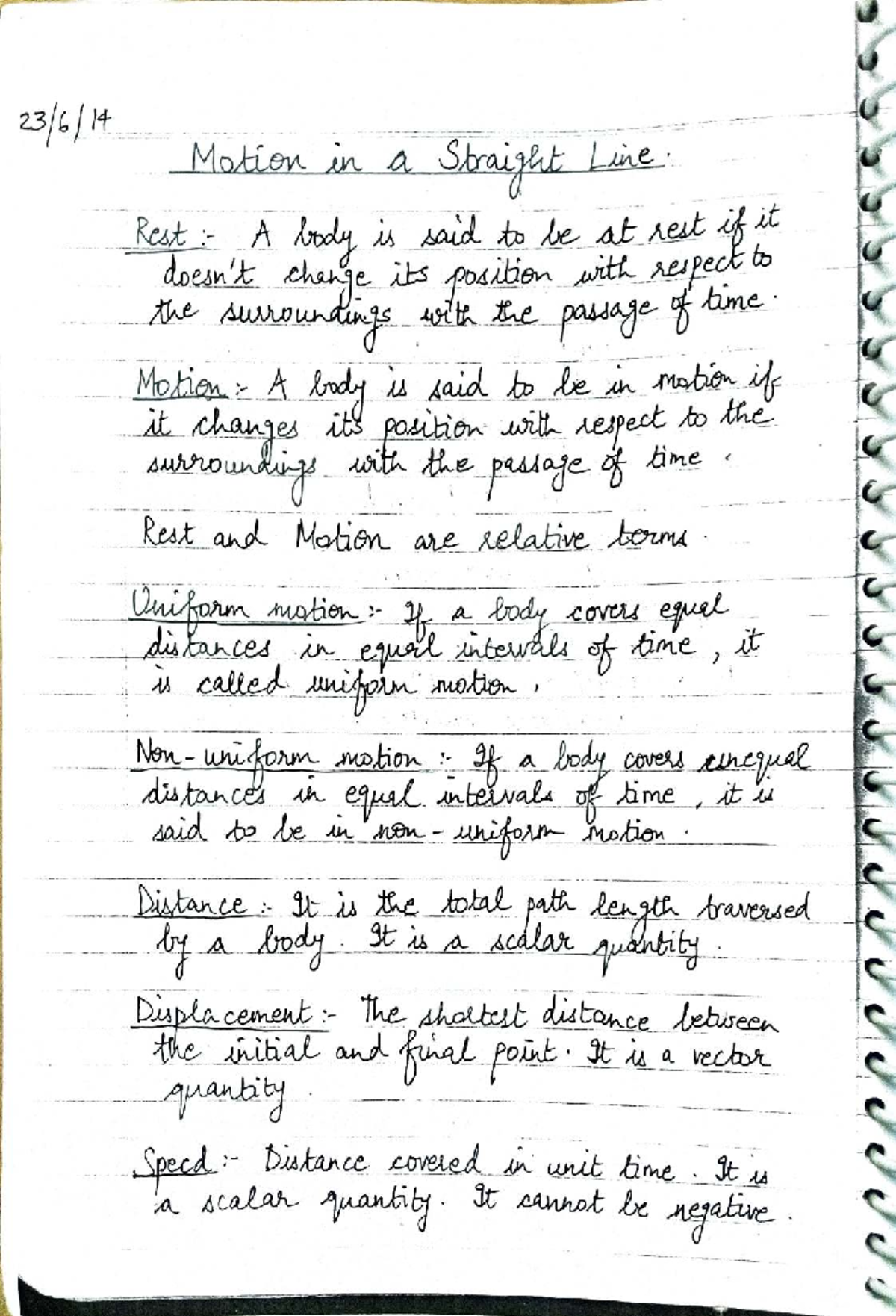 Ln 2 Topper Notes Physics: Motion, Velocity, and Acceleration Concepts ...