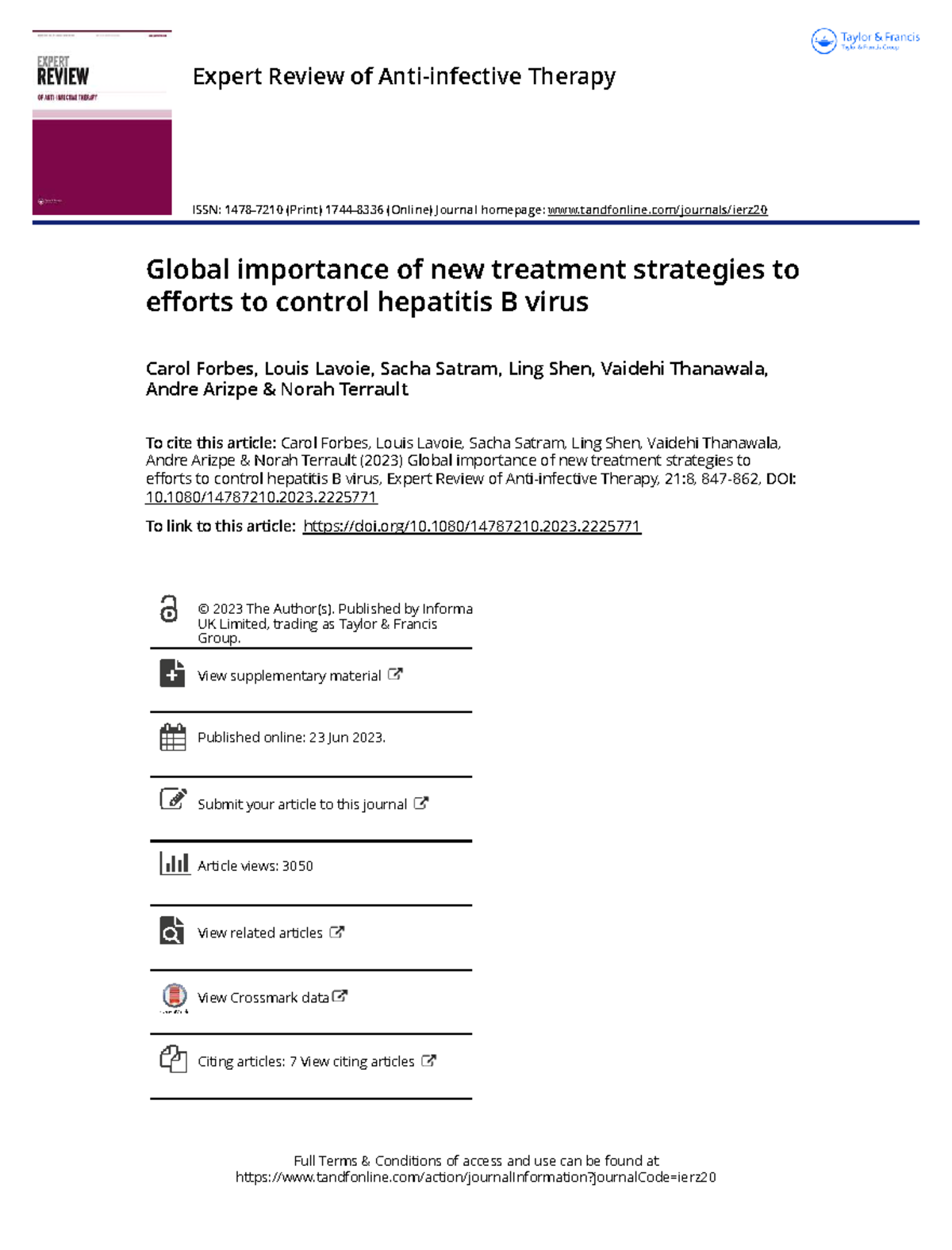 Global Importance of New Treatment Strategies for Hepatitis B Virus ...