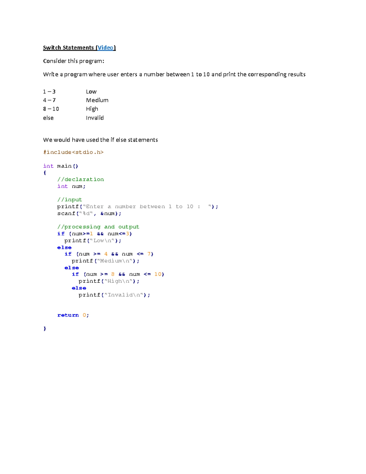 Introduction to CS36 - Introduction to C Overview of C programming ...