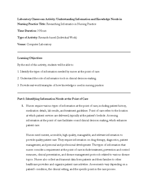 Salavaria Nursing Informatics Lab 3 - Laboratory Classroom Activity ...
