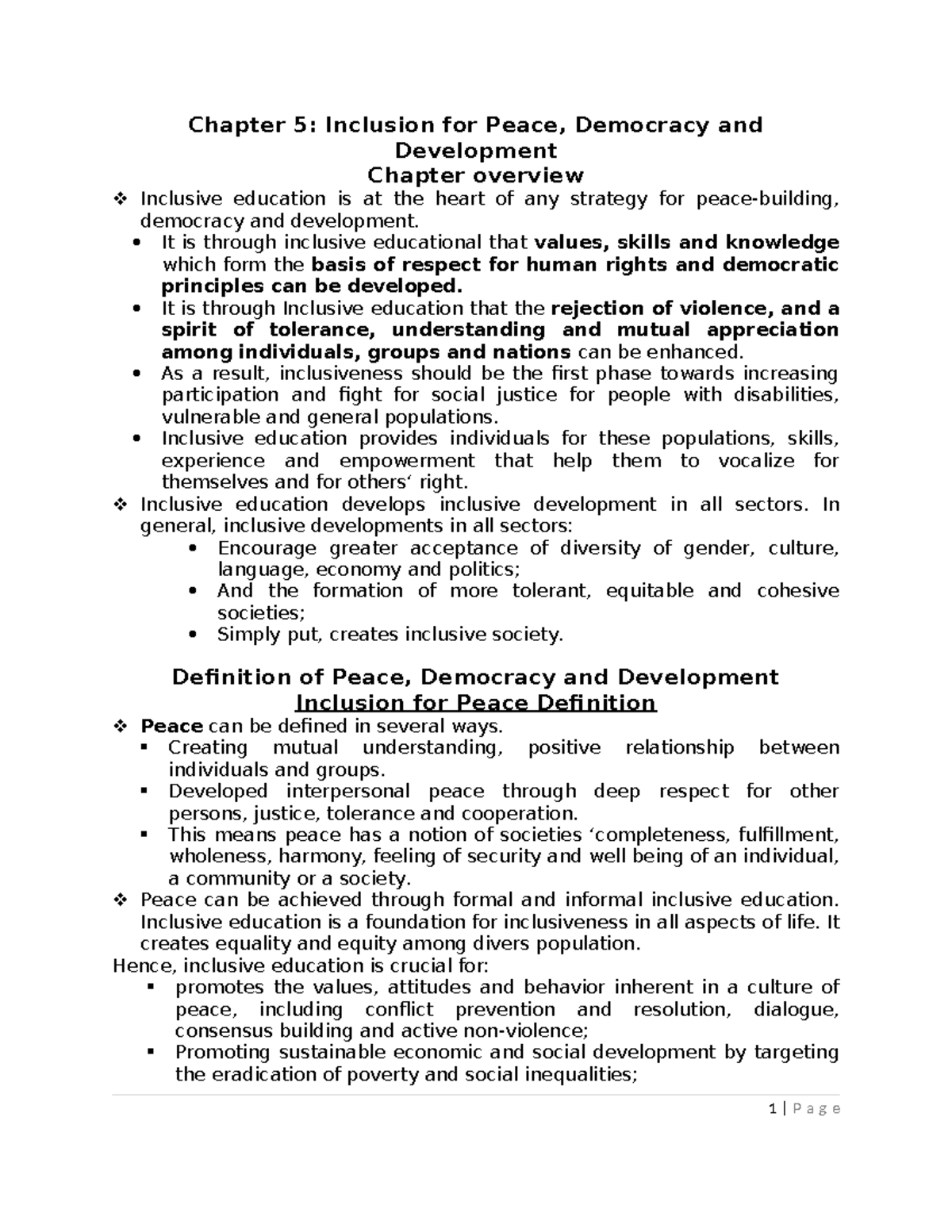 Inclusive Module Reflection: Chapters 6-8 Overview on Inclusiveness ...