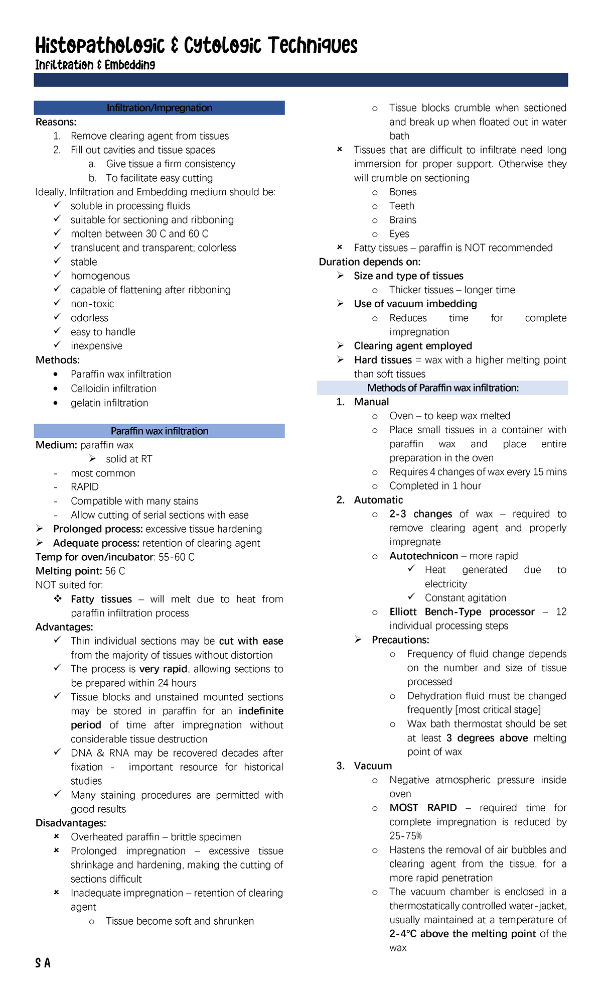 Histopath Lec (Infil & Embedding) w gregorios - Infiltration ...